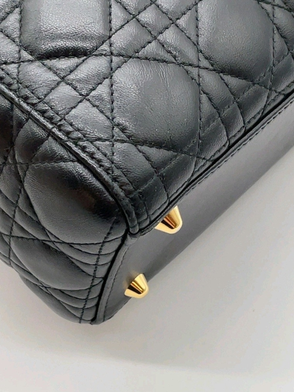 Dior Black Quilted Leather Lady Dior Top-Handle Bag - Picture 15 of 16